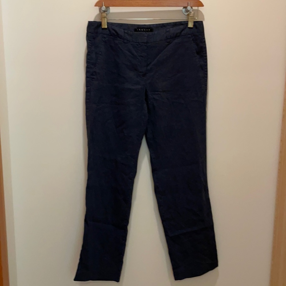 ❤️Theory linen navy slacks